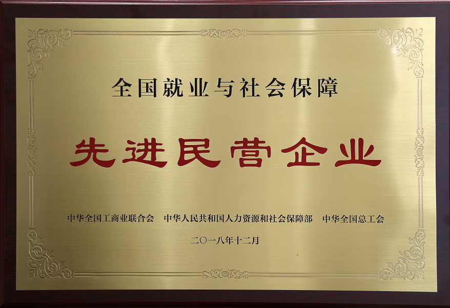 天山集团荣获全国就业与社会保障先进民营企业荣誉称号